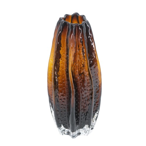 Artekko Briar Βάζο Γυάλινο Καφέ (13x13x30)cm - 13cm  x 13cm  x 30cm