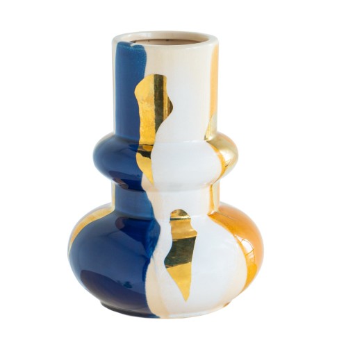 Artekko Ekko Διακοσμητικό Βάζο Κεραμικό Πολύχρωμο (18.5x18.5x25)cm - 18.5cm  x 18.5cm  x 25cm