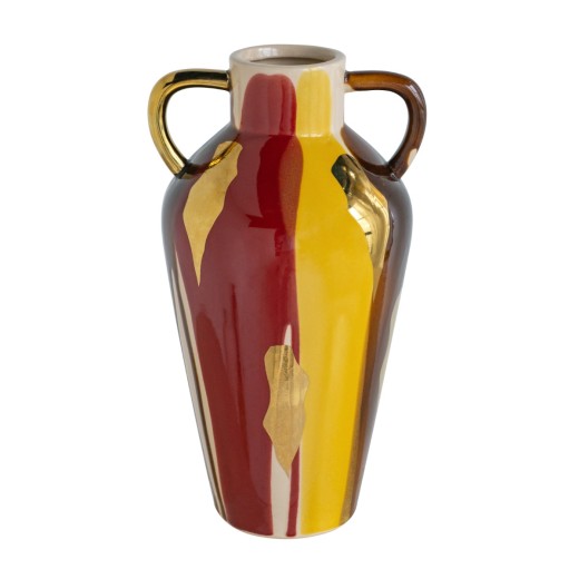 Artekko Ekko Διακοσμητικό Βάζο Κεραμικό Πολύχρωμο (18.7x16.3x31.5)cm - 18.7cm  x 16.3cm  x 31.5cm