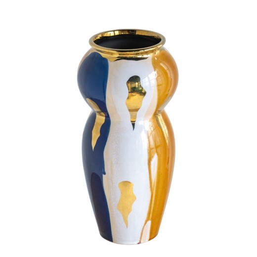 Artekko Ekko Διακοσμητικό Βάζο Κεραμικό Πολύχρωμο (20x20x41.3)cm - 20cm  x 20cm  x 41.3cm