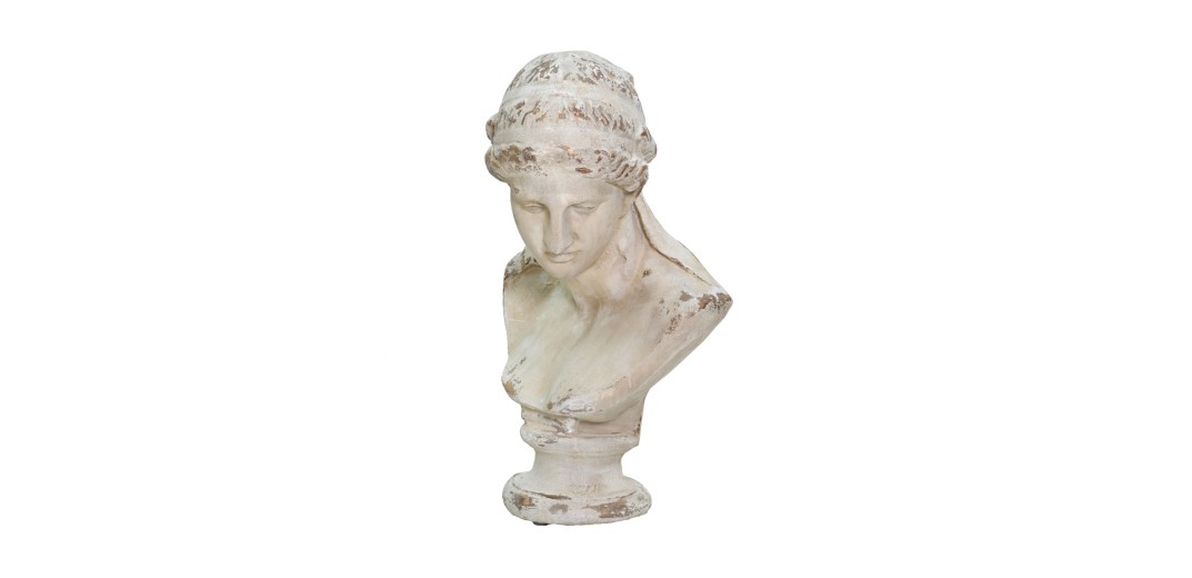 Artekko Statue Διακοσμητική Προτομή από Μαγνήσιο Λευκή Πατίνα (43x34x66)cm - 43cm  x 34cm  x 66cm