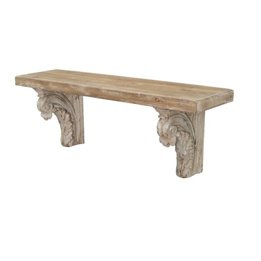 Artekko Alcott Ράφι Τοίχου από Μαγνήσιο Ξύλο Ελάτης MDF Λευκό Φυσική Απόχρωση (110x29x40)cm - 110cm  x 29cm  x 40cm