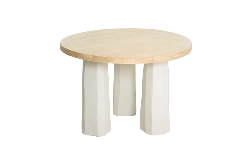 Artekko Alcott Τραπέζι από Μαγνήσιο Ξύλο Ελάτης MDF Λευκό Φυσική Απόχρωση