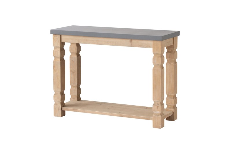 Artekko Console Κονσόλα Διώροφη από Ξύλο Ελάτης MDF Γκρι Φυσική Απόχρωση (106.5x40x79)cm - 106.5cm  x 40cm  x 79cm