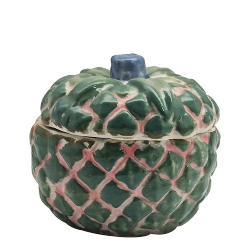Artekko Kunka Πράσινο Βαζάκι Πορσελάνης με Καπάκι (6x6x7)cm - 6cm  x 6cm  x 7cm