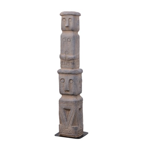 Artekko Cement Γκρι Διακοσμητικό Τοτεμ από Μαγνήσιο (11x11x68)cm - 11cm  x 11cm  x 68cm
