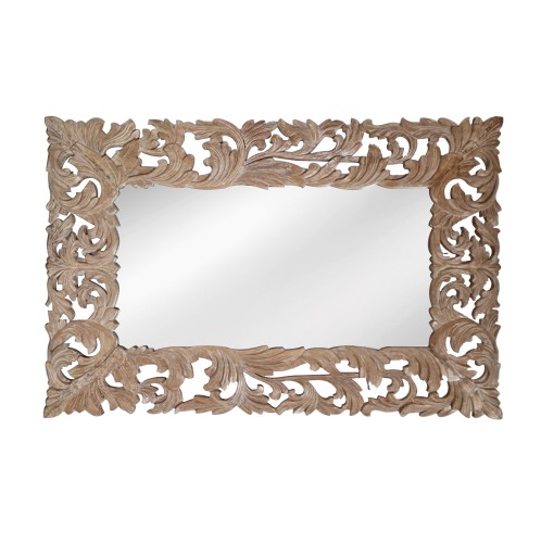 Artekko Mirroki Ξύλινος Καφέ Πατίνα Σκαλιστός Καθρέπτης Τοίχου (150x100)cm - 150cm  x 100cm  x 5cm
