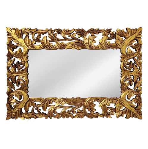 Artekko Mirroki Ξύλινος Χρυσός Σκαλιστός Καθρέπτης Τοίχου (150x100)cm - 150cm  x 100cm  x 5cm