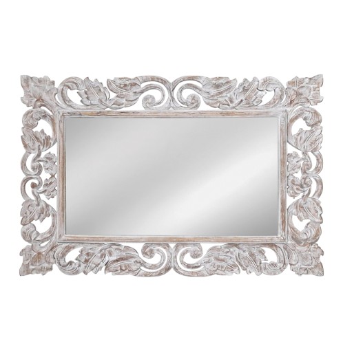 Artekko Mirroki Ξύλινος Μπεζ Πατίνα Σκαλιστός Καθρέπτης Τοίχου (120x90)cm - 120cm  x 80cm  x 5cm