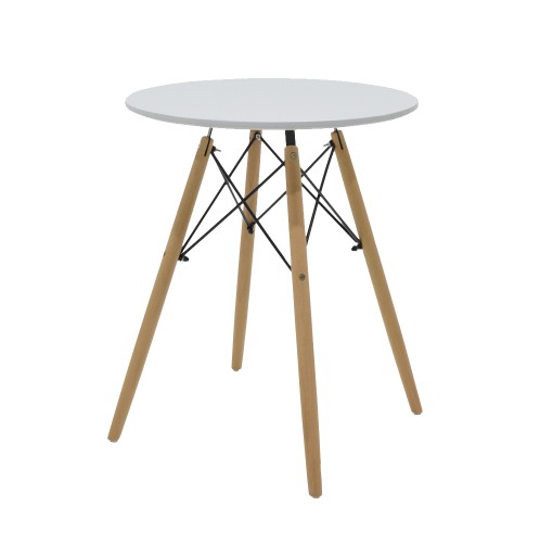 Artekko Jolly MDF Στρόγγυλο Τραπεζάκι σε Λευκό Χρώμα (Φ60χ73)cm - 60cm  x 60cm  x 73cm