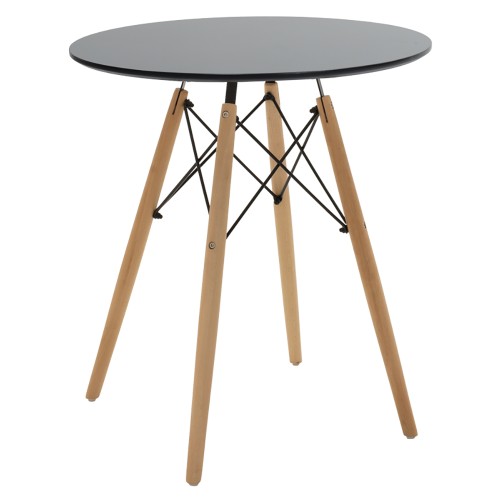 Artekko Jolly MDF Στρόγγυλο Τραπεζάκι σε Μαύρο Χρώμα (Φ60χ73)cm - 60cm  x 60cm  x 73cm