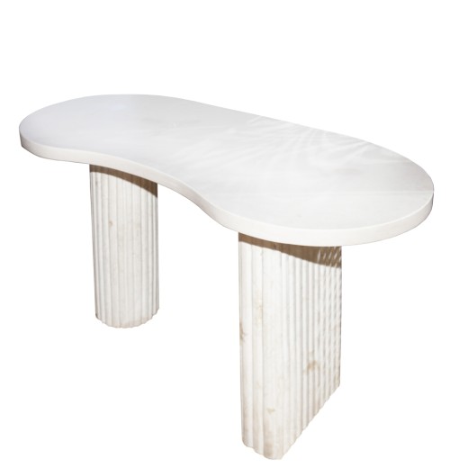 Artekko Solid Μπεζ Κονσόλα από Terrazzo (145x63x75)cm - 154cm  x 63cm  x 75cm