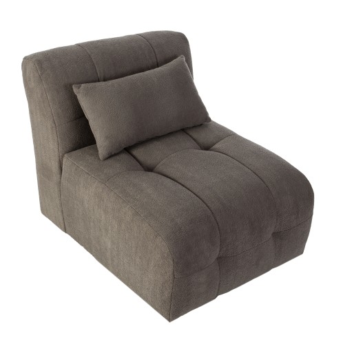 Artekko Sofia Γκρι Μπουκλέ Πολυθρόνα (70x95x75)cm - 70cm  x 95cm  x 75cm