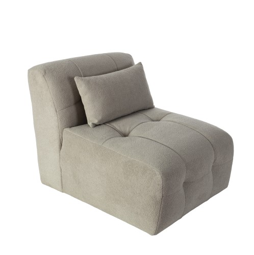 Artekko Sofia Ανοιχτό Γκρι Μπουκλέ Πολυθρόνα (70x95x75)cm - 70cm  x 95cm  x 75cm