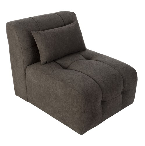 Artekko Sofia ΣκούροΓκρι Μπουκλέ Πολυθρόνα (70x95x75)cm - 70cm  x 95cm  x 75cm