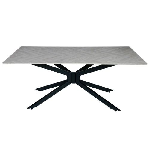 Artekko Daeron MDF Λευκό Τραπέζι με Μεταλλικά Πόδια (180x90x75)cm - 180cm  x 90cm  x 75cm