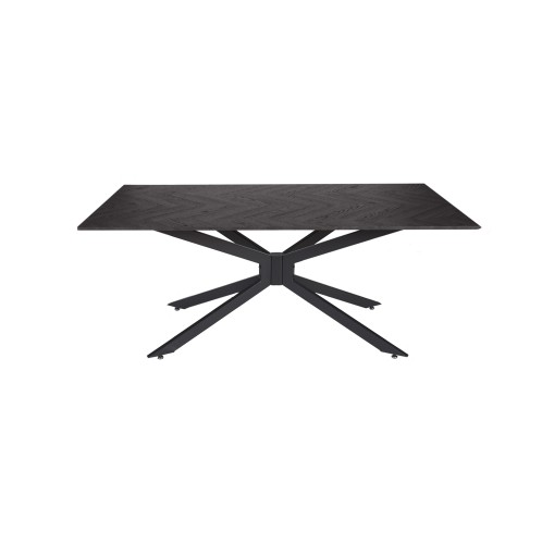 Artekko Daeron MDF Μαύρο Τραπέζι με Μεταλλικά Πόδια (180x90x75)cm - 180cm  x 90cm  x 75cm