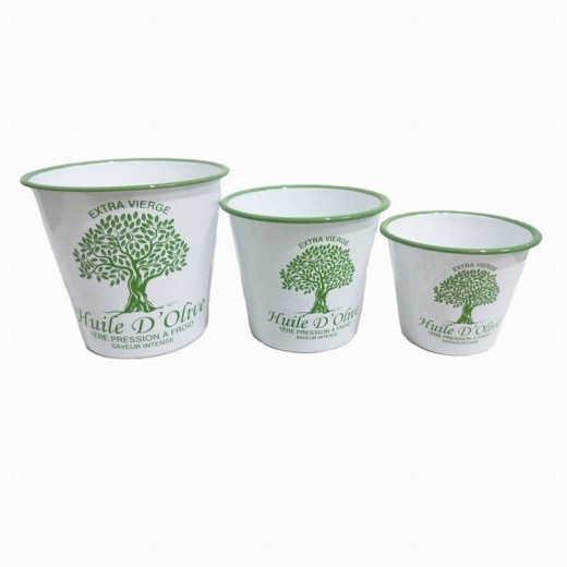 Artekko Uplueksilt Γλαστράκια Μεταλλικά Σετ/3 (16x16x18)cm (16.5x16.5x15)cm (14.5x14.5x12)cm