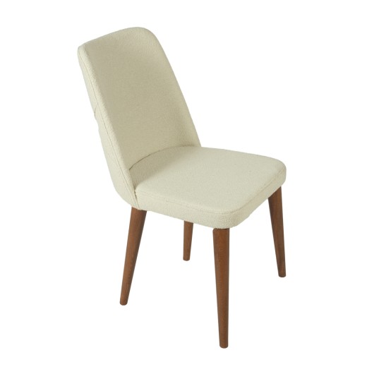 Artekko Lotus Εκρού Καρέκλα με Μπουκλέ Ύφασμα (49x60x90)cm - 49cm  x 60cm  x 90cm