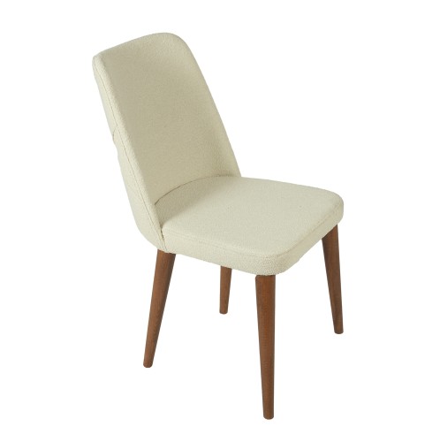 Artekko Lotus Εκρού Καρέκλα με Μπουκλέ Ύφασμα (49x60x90)cm - 49cm  x 60cm  x 90cm