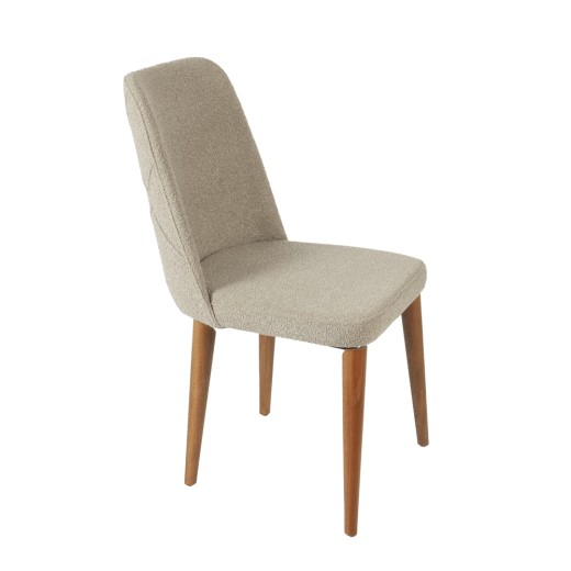 Artekko Lotus Μπεζ Καρέκλα με Μπουκλέ Ύφασμα (49x60x90)cm - 49cm  x 60cm  x 90cm