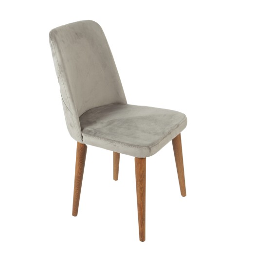 Artekko Lotus Γκρι Βελούδινη Καρέκλα (49x60x90)cm - 49cm  x 60cm  x 90cm