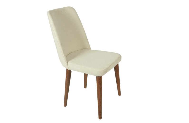 Artekko Milano Εκρού Καρέκλα με Μπουκλέ Ύφασμα (59x59x91)cm - 59cm  x 59cm  x 91cm