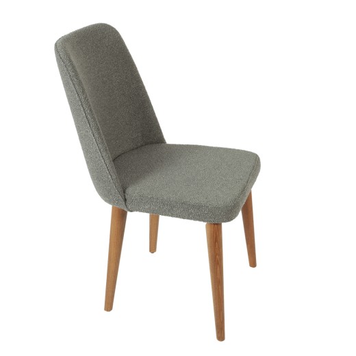 Artekko Milano Γκρι Καρέκλα με Μπουκλέ Ύφασμα (59x59x91)cm - 59cm  x 59cm  x 91cm