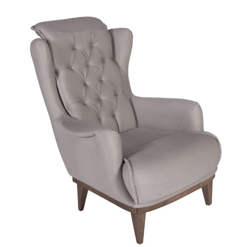 Artekko Antalya Καφέ Πολυθρόνα Μπερζέρα Αλκαντάρα (70x100x100)cm - 70cm  x 100cm  x 100cm