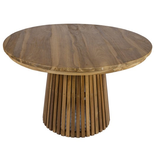 Artekko Munggur Remi Ξύλινο Στρογγυλό Τραπέζι Ροτόντα σε Φυσική Απόχρωση (120x120x75)cm - 120cm  x 120cm  x 78cm