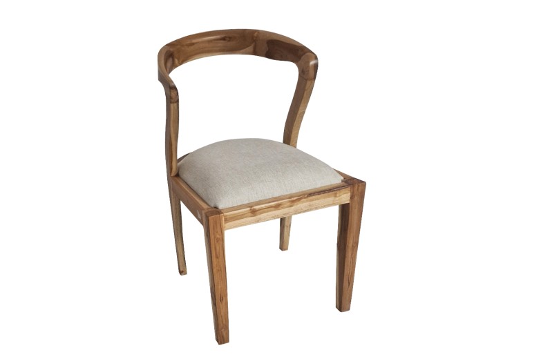 Artekko Munggur Ξύλινη Καρέκλα σε Φυσική Απόχρωση με Μπεζ Ύφασμα (50x53x83)cm - 50cm  x 53cm  x 83cm