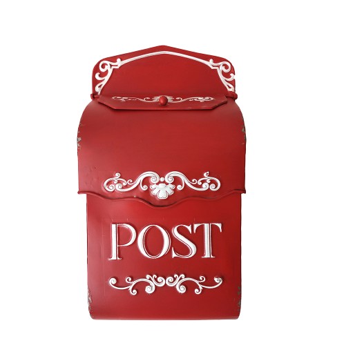 Artekko Xmas Mailbox Κόκκινο Μεταλλικό Γραμματοκιβώτιο (21x10x40)cm - 21cm  x 10cm  x 40cm