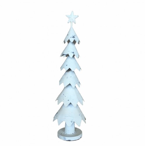 Artekko Xmas Μεταλλικό Διακοσμητικό Δέντρο σε Λευκή Πατίνα (12x12x40)cm - 12cm  x 12cm  x 40cm