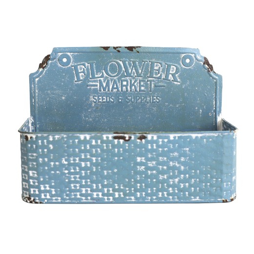 Artekko Wall Planter Μπλε Μεταλλικό Κασπώ Τοίχου (31x11x22)cm - 31cm  x 11cm  x 22cm