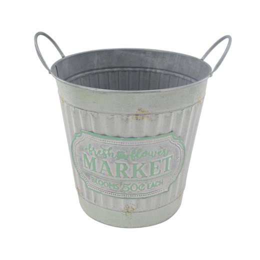 Artekko Bucket Γκρι Μεταλλικό Κουβαδάκι Κασπώ (35x30x36)cm - 35cm  x 30cm  x 36cm