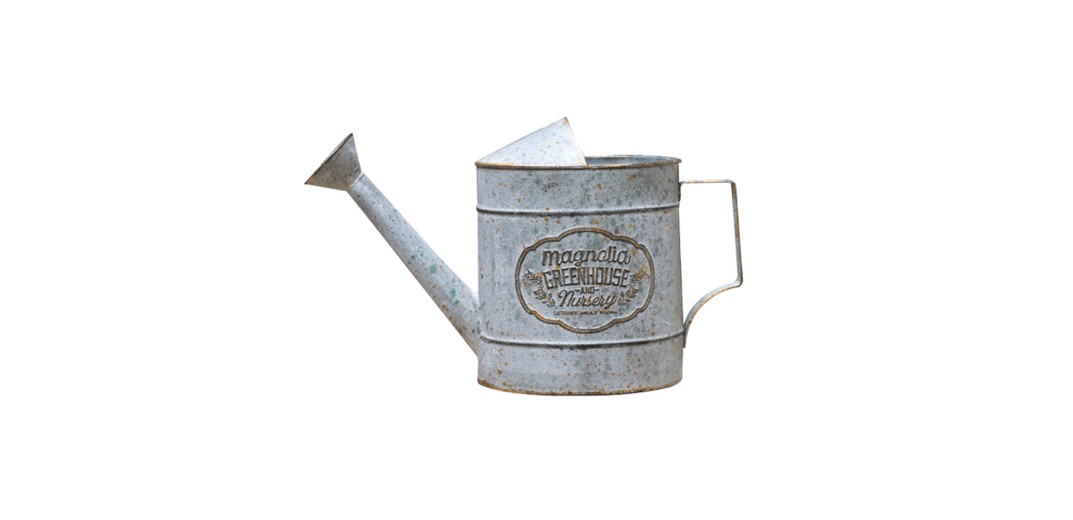 Artekko Watering Can Γκρι Μεταλλικό Διακοσμητικό Ποτιστήρι με Πράσινες Λεπτομέρειες (38x14x26)cm - 38cm  x 14cm  x 23cm