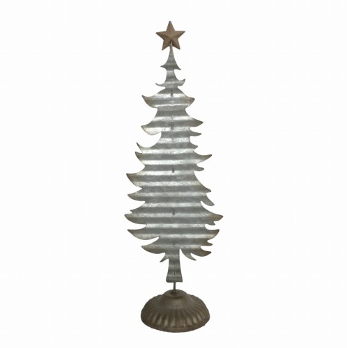 Artekko Xmas Γκρι Μεταλλικό Διακοσμητικό Δεντράκι (14x10x42)cm - 14cm  x 10cm  x 42cm