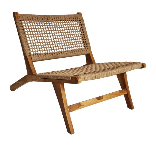Artekko Lazzy Ξύλινη Καρέκλα με Σχοινί σε Φυσική Απόχρωση (61x100x70)cm - 61cm  x 100cm  x 70cm