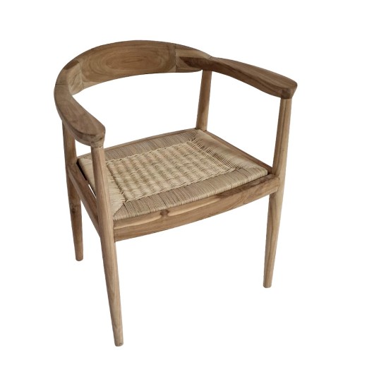 Artekko Munggur Ξύλινη Καρέκλα σε Φυσική Απόχρωση με Ψάθα (58x50x70)cm - 58cm  x 50cm  x 70cm