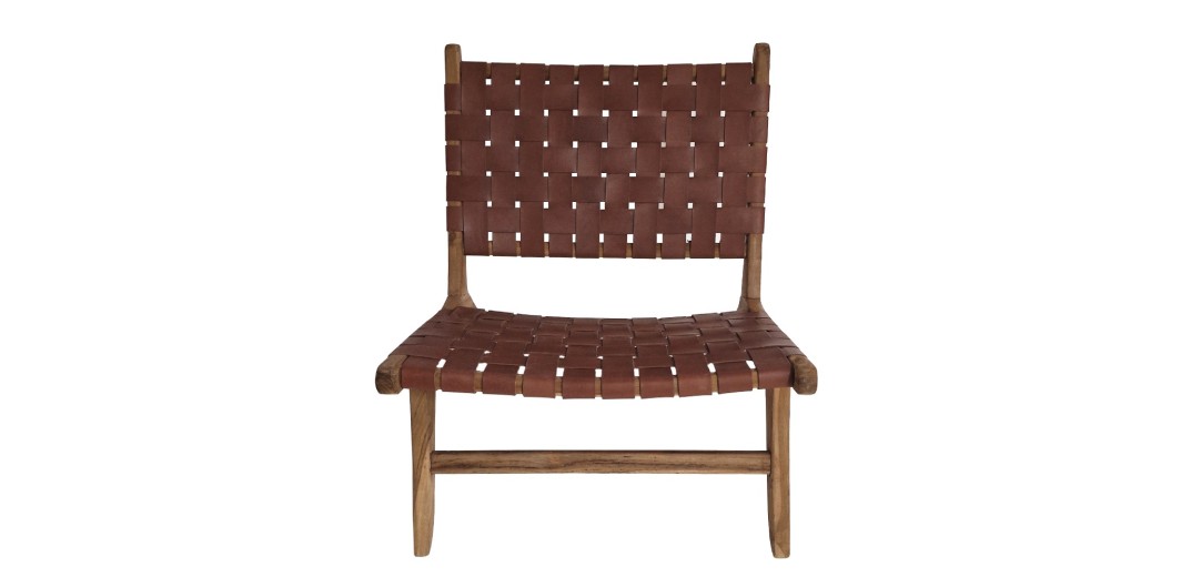 Artekko Lazzy Ξύλινη Καρέκλα σε Φυσική Απόχρωση με Καφέ Τεχνόδερμα (66x80x73)cm - 66cm  x 80cm  x 73cm