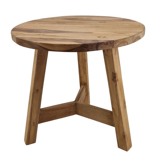 Artekko Munggur Ξύλινο Τραπέζι Σαλονιού σε Φυσική Απόχρωση (Φ60x55)cm - 60cm  x 60cm  x 55cm
