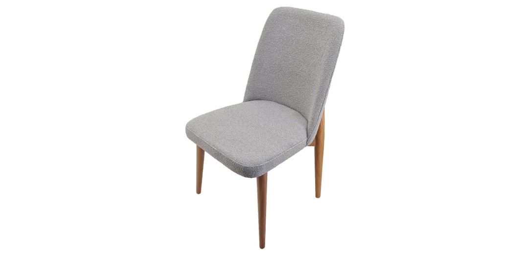 Artekko Oscar Ξύλινη Καρέκλα με Γκρι Μπουκλέ Ύφασμα (48x50x91)cm - 48cm  x 50cm  x 91cm