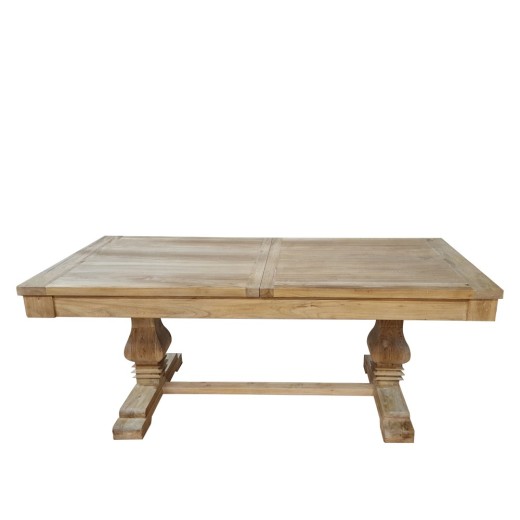 Artekko Deus Μασίφ Ξύλινη Επεκτεινόμενη Τραπεζαρία σε Φυσική Απόχρωση (200/280x100x78)cm - 280cm  x 100cm  x 78cm