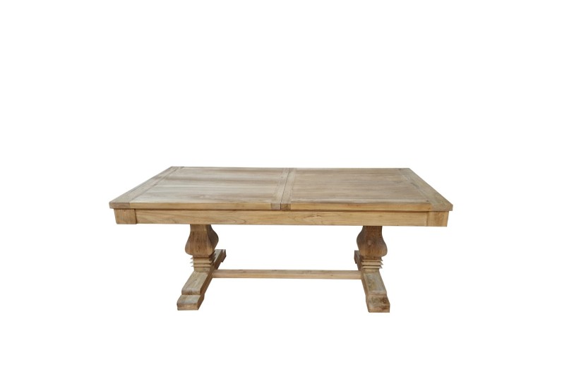 Artekko Deus Μασίφ Ξύλινη Επεκτεινόμενη Τραπεζαρία σε Φυσική Απόχρωση (200/280x100x78)cm - 280cm  x 100cm  x 78cm