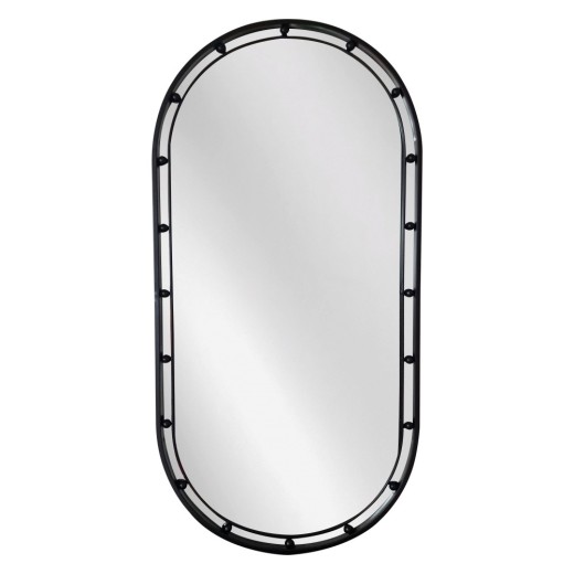 Artekko Dia Μαύρος Μεταλλικός Καθρέπτης Τοίχου (50x3.5x100)cm - 50cm  x 3.5cm  x 100cm