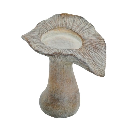 Artekko Cement Μπεζ Τσιμεντένιο Κηροπήγιο σε Σχήμα Μανιταριού (16x15.5x18)cm - 18cm  x 15.5cm  x 23.5cm