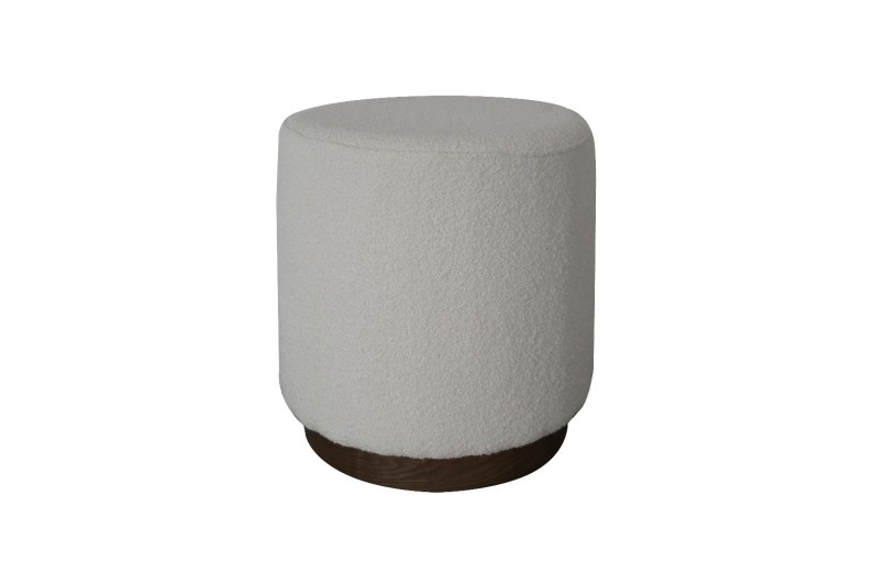 Artekko Cloud Λευκό Υφασμάτινο Μπουκλέ Σκαμπό (Φ41x44)cm - 41cm  x 41cm  x 44cm