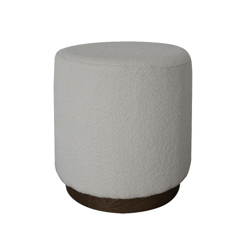 Artekko Cloud Λευκό Υφασμάτινο Μπουκλέ Σκαμπό (Φ41x44)cm - 41cm  x 41cm  x 44cm