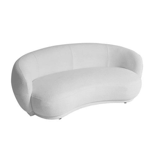 Artekko Cloud Λευκός Υφασμάτινος Μπουκλέ Τριθέσιος Καναπές (191x93x73)cm - 191cm  x 93cm  x 73cm