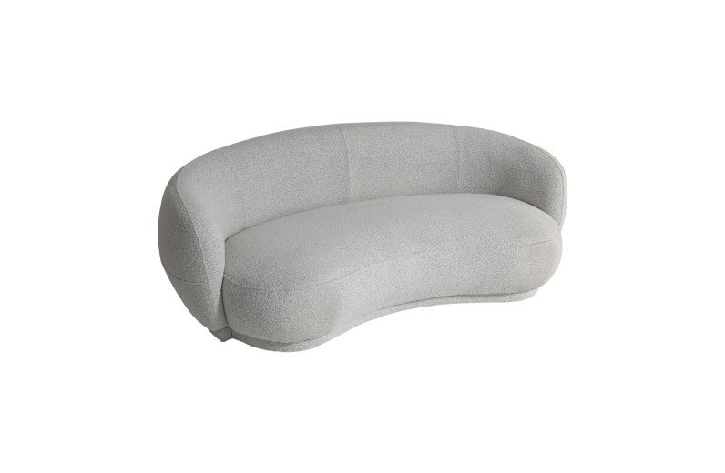 Artekko Cloud Μπεζ Υφασμάτινος Μπουκλέ Τριθέσιος Καναπές (191x93x73)cm - 191cm  x 93cm  x 73cm